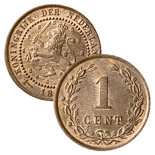 1 Cent 1877 type leeuw